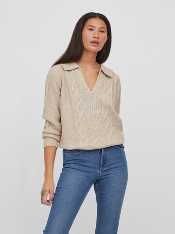 VILA Sweater 'Firrah' in Beige: front