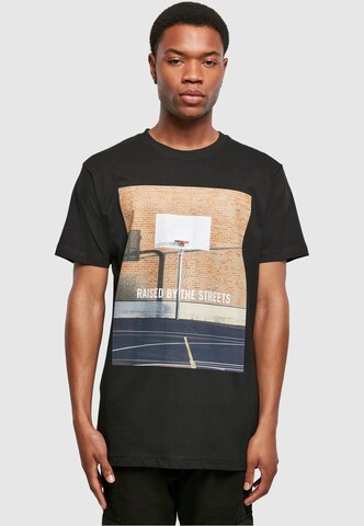 Mister Tee - Ajuste regular Camiseta 'Raised By The Streets' en negro: frente