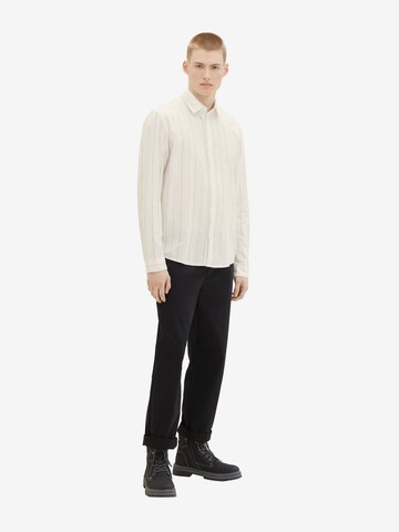 TOM TAILOR DENIM Comfort fit Button Up Shirt in White