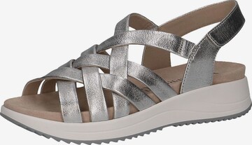 CAPRICE Strap Sandals in Silver: front