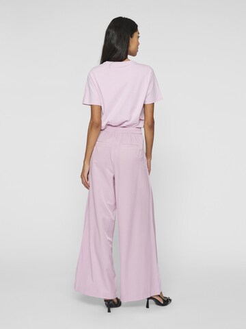 VILA Wide leg Bandplooibroek in Roze