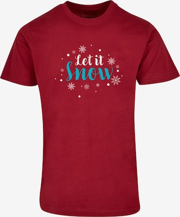 Merchcode Shirt 'Let it snow' in Rood: voorkant