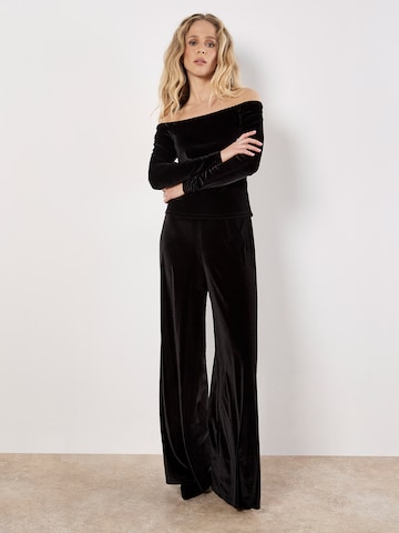 T-shirt 'Black-Bardot Velvet' Apricot en noir