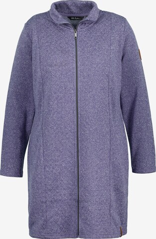 Ulla Popken Zip-Up Hoodie in Purple: front