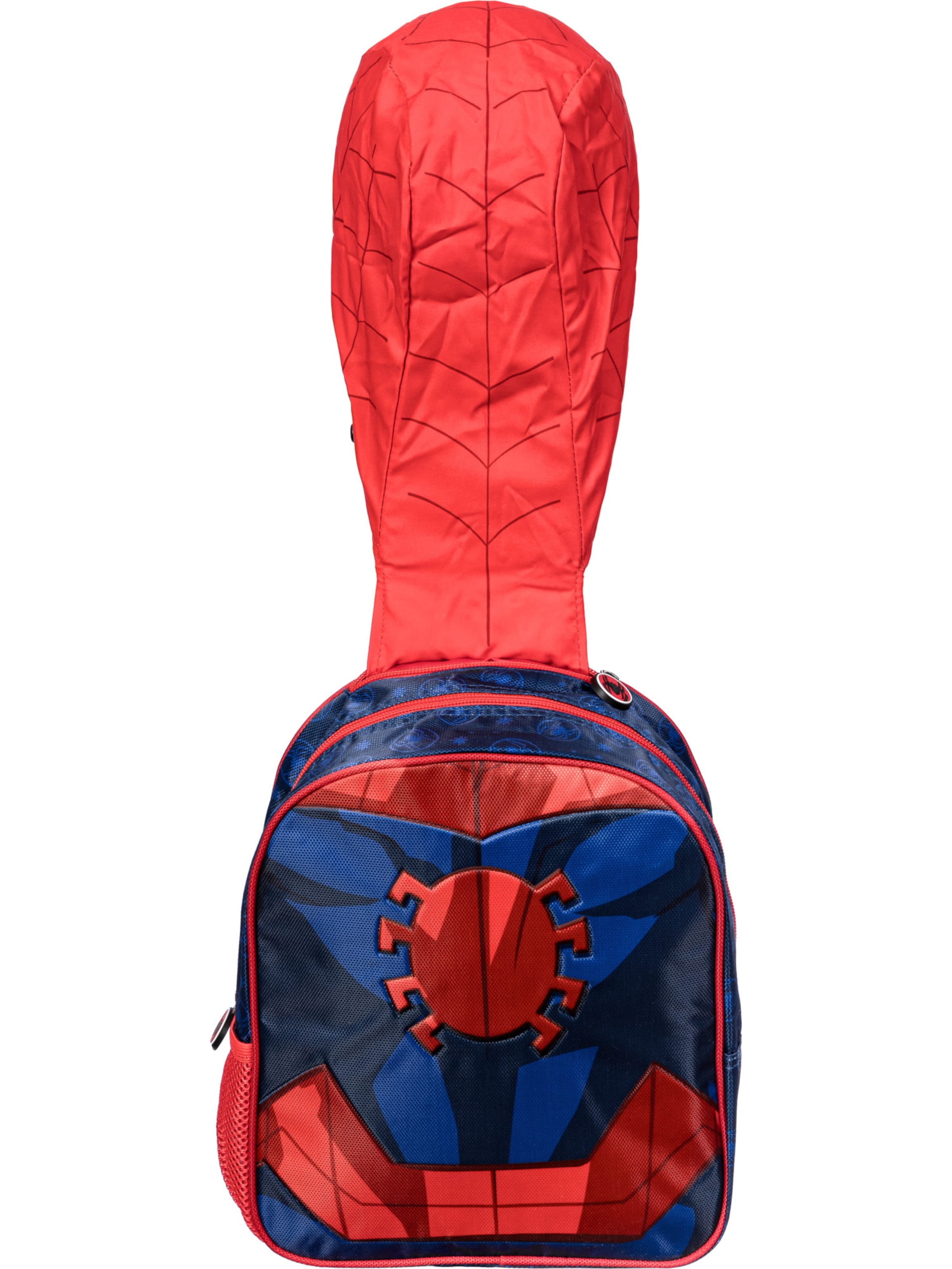 marvel Backpack 'Spiderman Gaze-Hooded' in Red: front