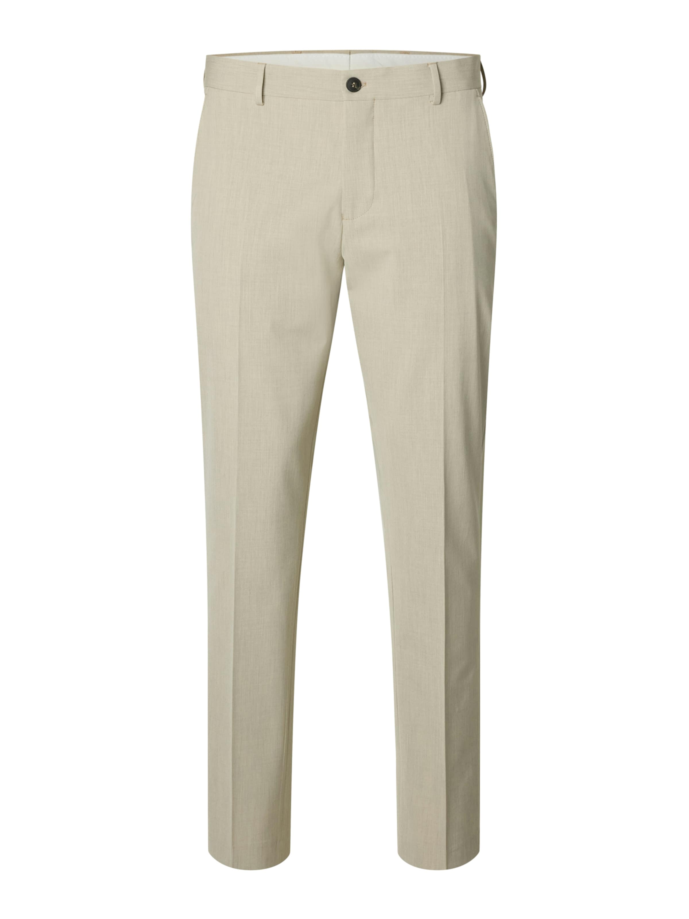 SELECTED - Slimfit Pantalón de pinzas 'SLHLIAM' en beige: frente