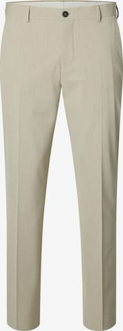 SELECTED - Slimfit Pantalón de pinzas 'SLHLIAM' en beige: frente