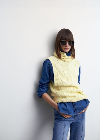 MANGO Sweater 'Abanico' in Yellow