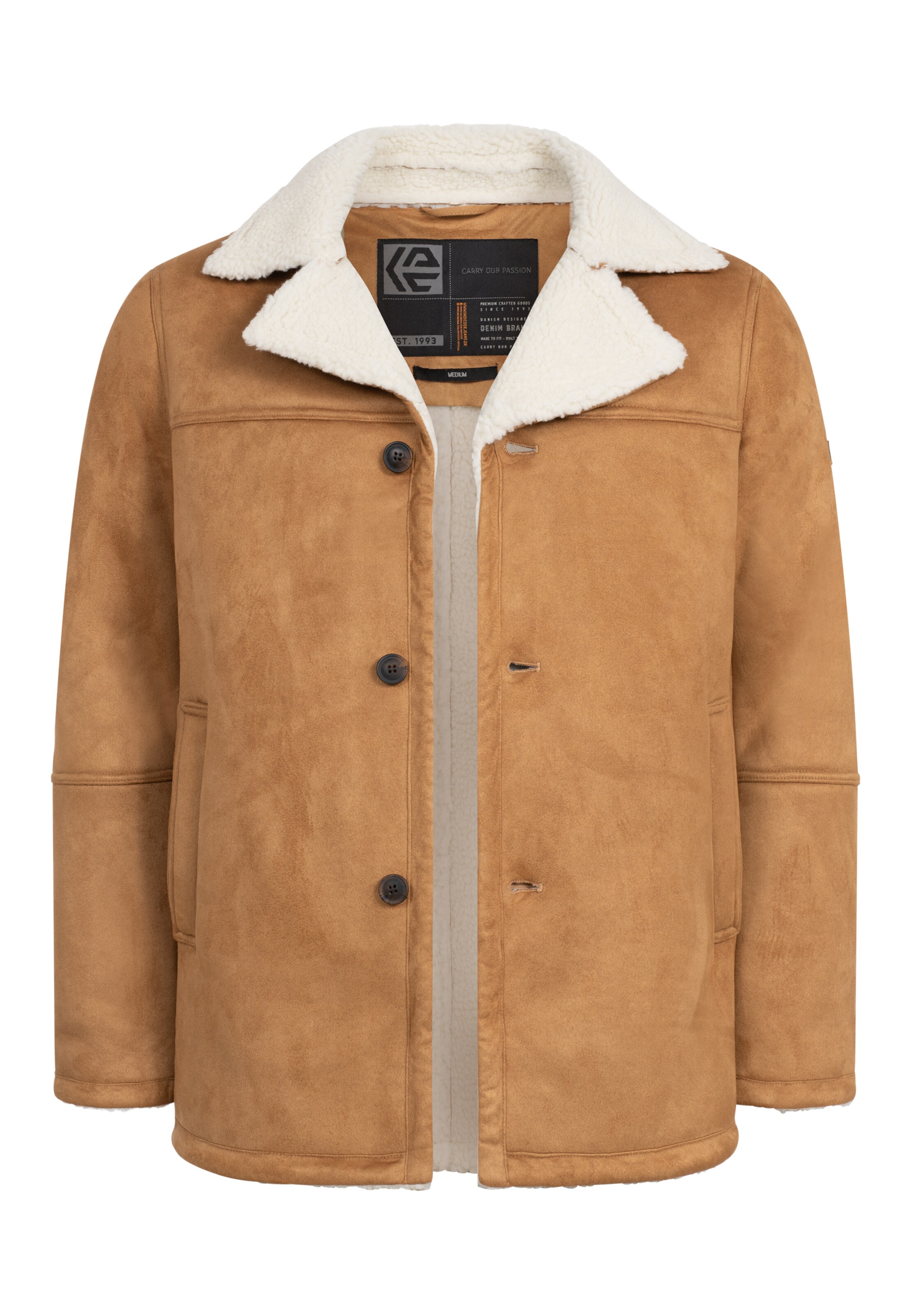 INDICODE JEANS Winter coat 'Crocky' in Beige: front