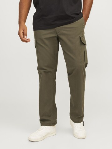 Jack & Jones Plus Свободный крой Брюки-карго 'JPSTKANE JJBARKLEY' в Зеленый: спереди