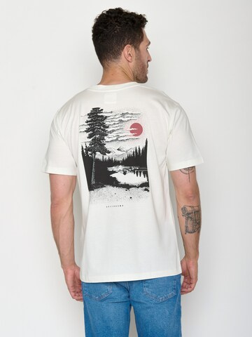 GREENBOMB Shirt 'Fusion River Idyll' in Wit