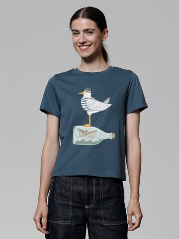 T-shirt 'Möwe mit Hut' Watapparel en bleu : devant