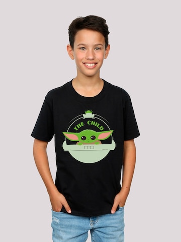 F4NT4STIC Shirt 'Star Wars The Mandalorian Baby Yoda Frosch' in Black: front