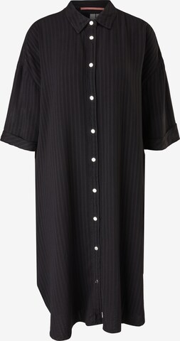 Robe-chemise QS en noir : devant