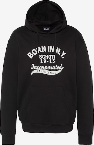 Schott NYC Sweatshirt in Schwarz: Vorderseite
