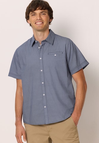 Street One MEN Regular Fit Hemd in Blau: Vorderseite