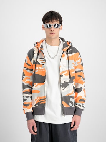 ALPHA INDUSTRIES Tréning póló - szürke: elől