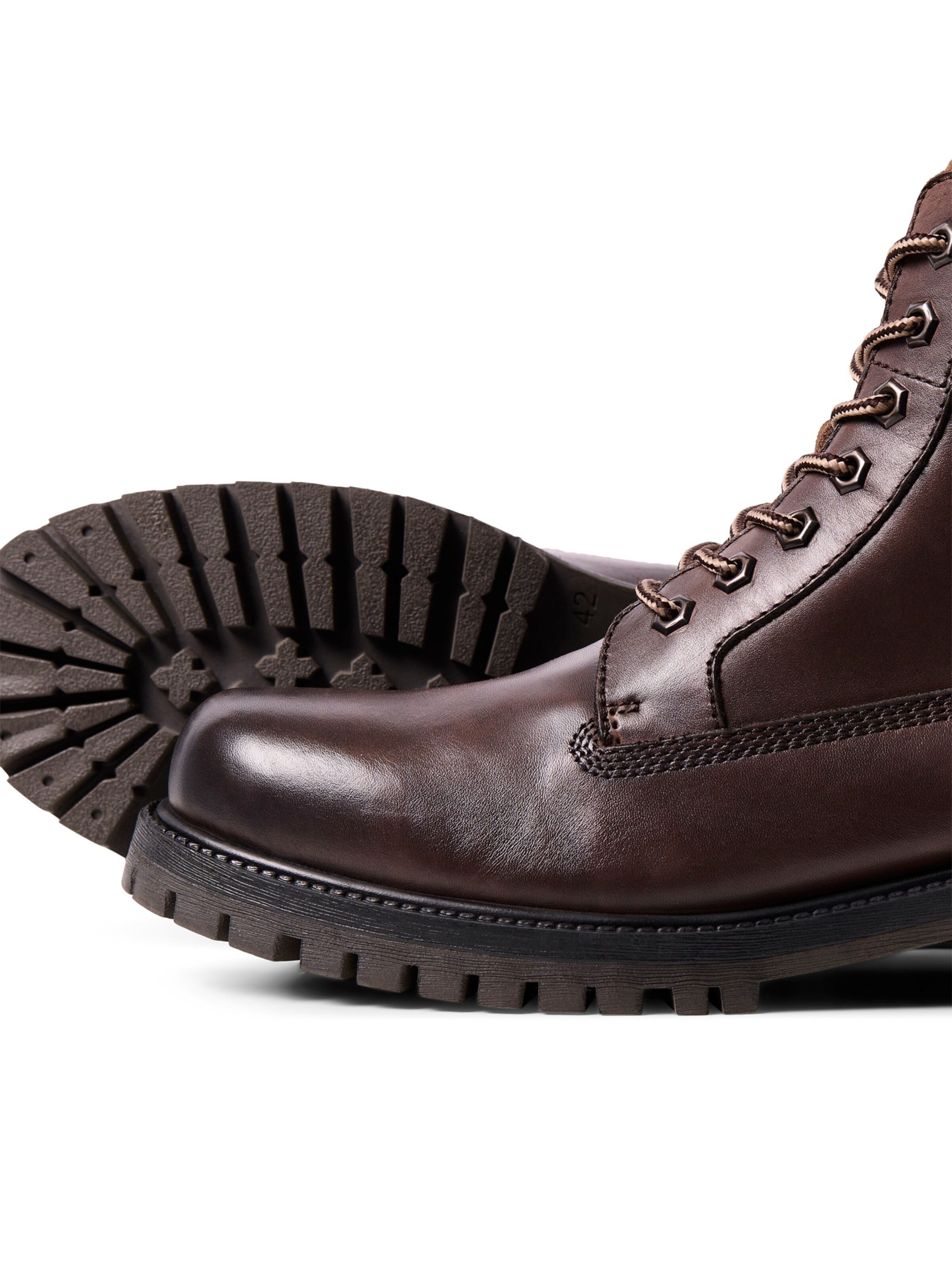 JACK & JONES - Botas con cordones 'JFWMONTANA' en marrón