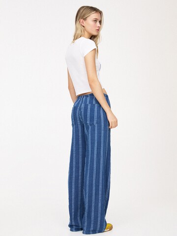 Pull&Bear Wide Leg Housut värissä sininen
