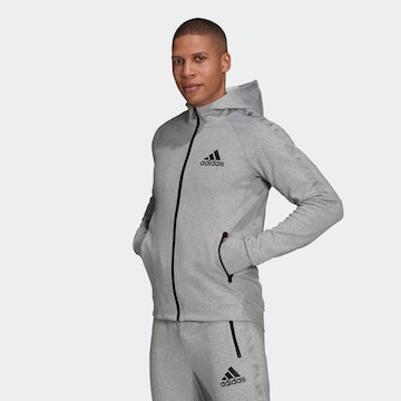 ADIDAS SPORTSWEAR Sports sweat jacket in Grey: front