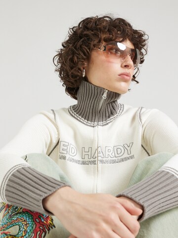 Ed Hardy Knit Cardigan in White