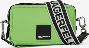 KARL LAGERFELD JEANS Чанта с презрамки в зелено: отпред