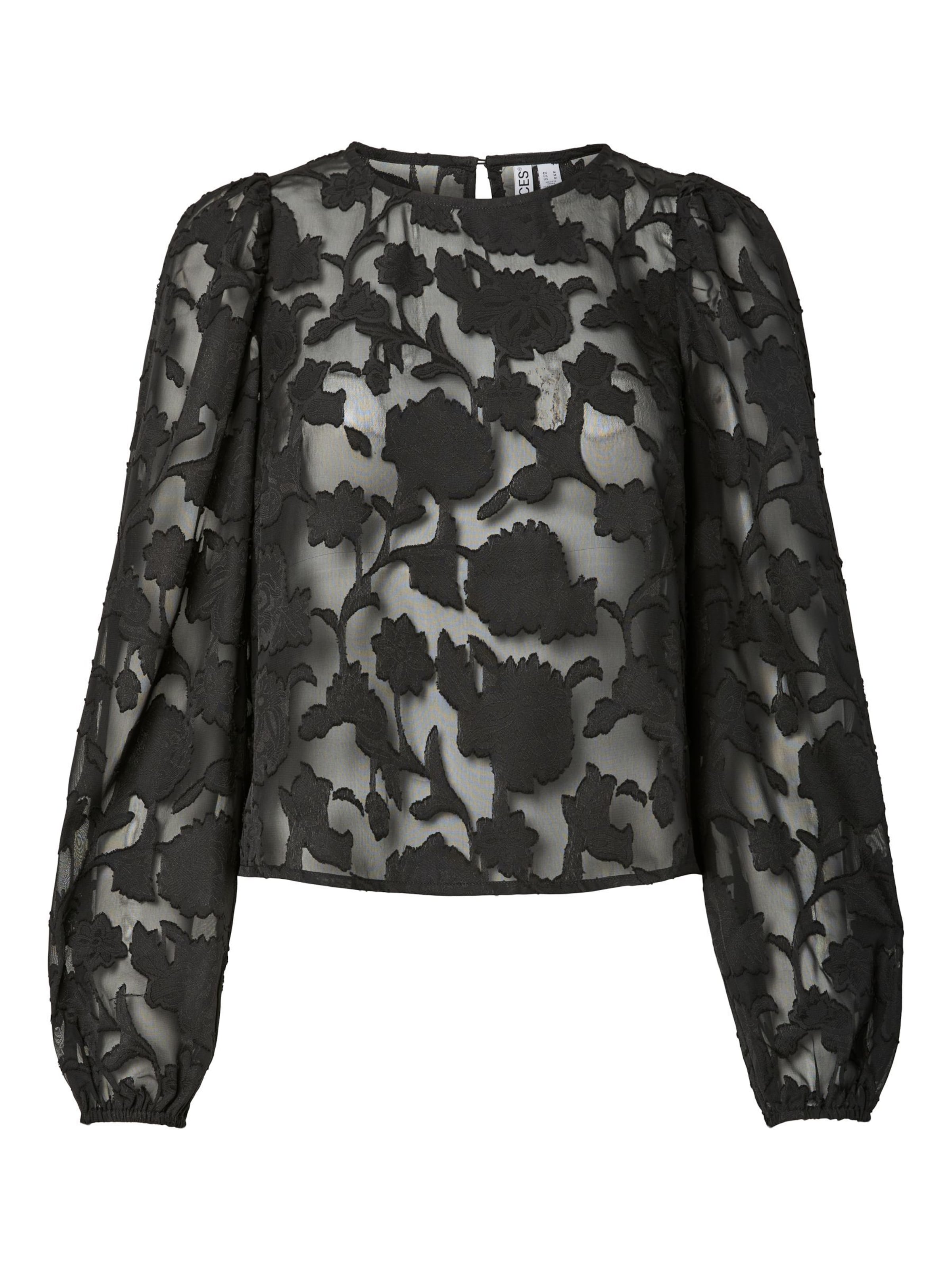 PIECES Bluse 'PCNEA' i sort: forside