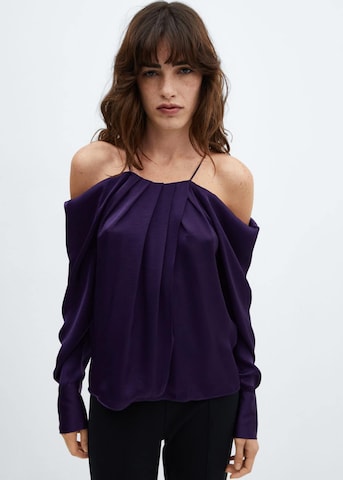 MANGO Blouse 'Shell' in Blauw: voorkant