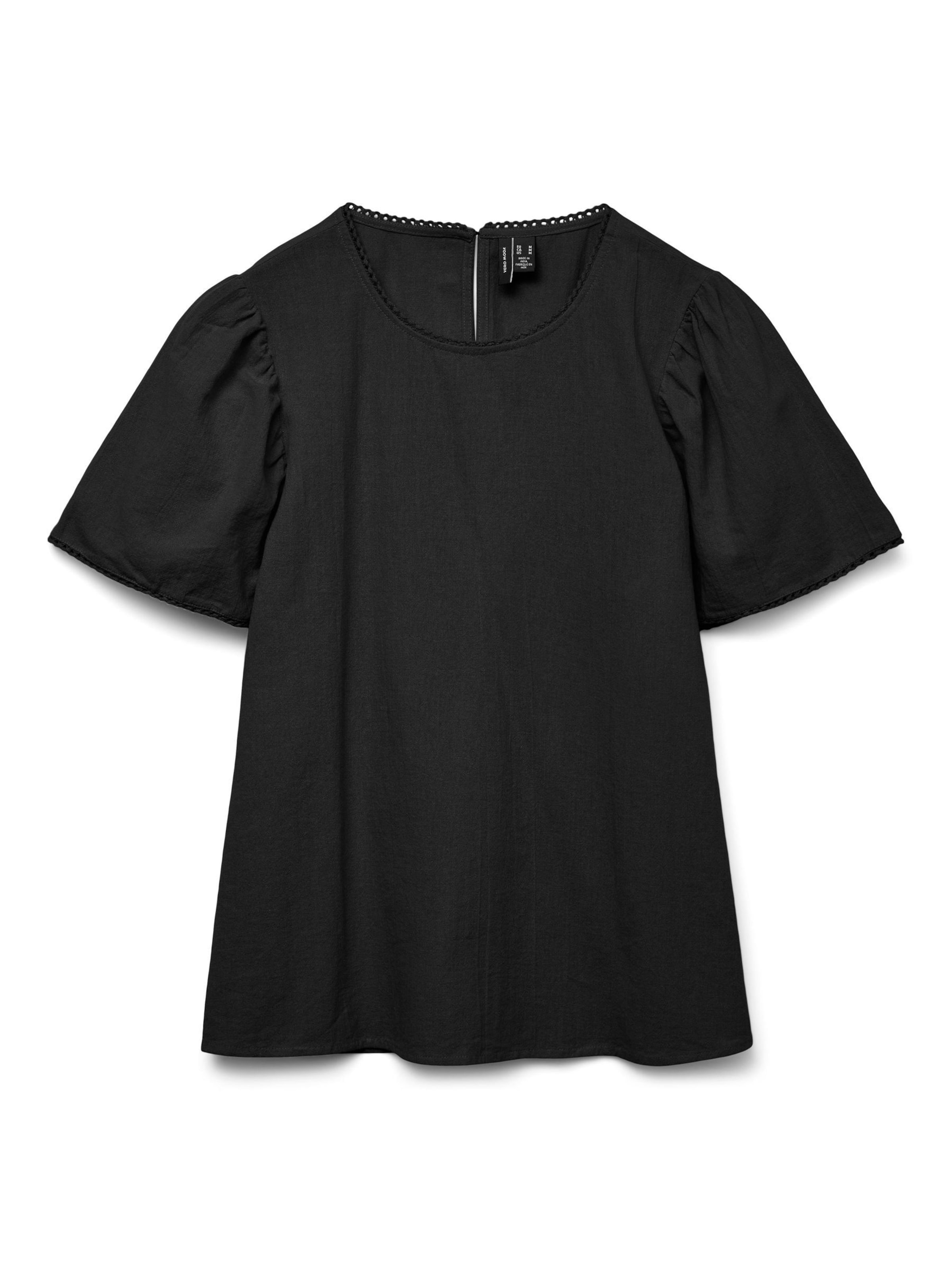 VERO MODA Blouse 'VMPretty' in Zwart: voorkant