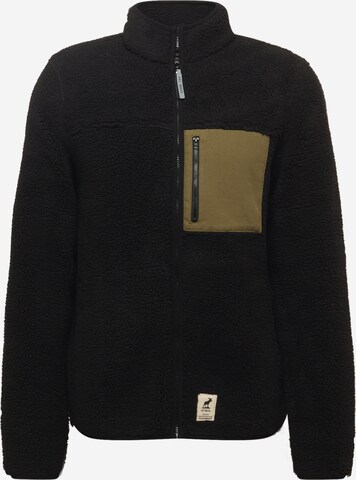 Fat Moose Fleece Jacket 'Hugh' in Black: front