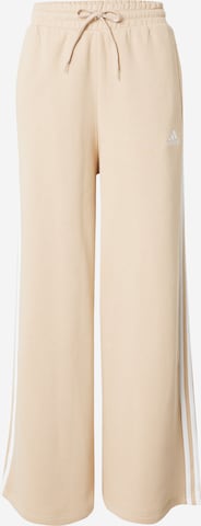 ADIDAS SPORTSWEAR Wide leg Sportbroek 'Essentials' in Beige: voorkant