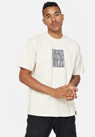 Recovered Shirt 'David Bowie King Of Rock Relaxed' in Beige