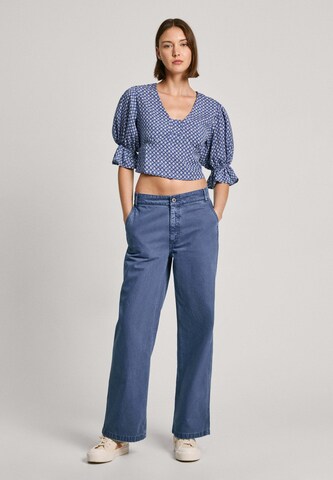 Pepe Jeans Wide Leg Hose 'ANYA' in Blau