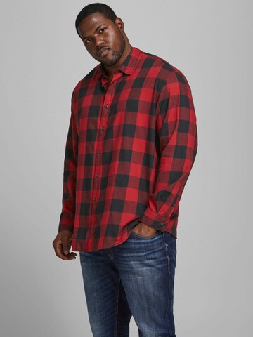 Jack & Jones Plus Regular fit Button Up Shirt 'Gingham' in Red: front