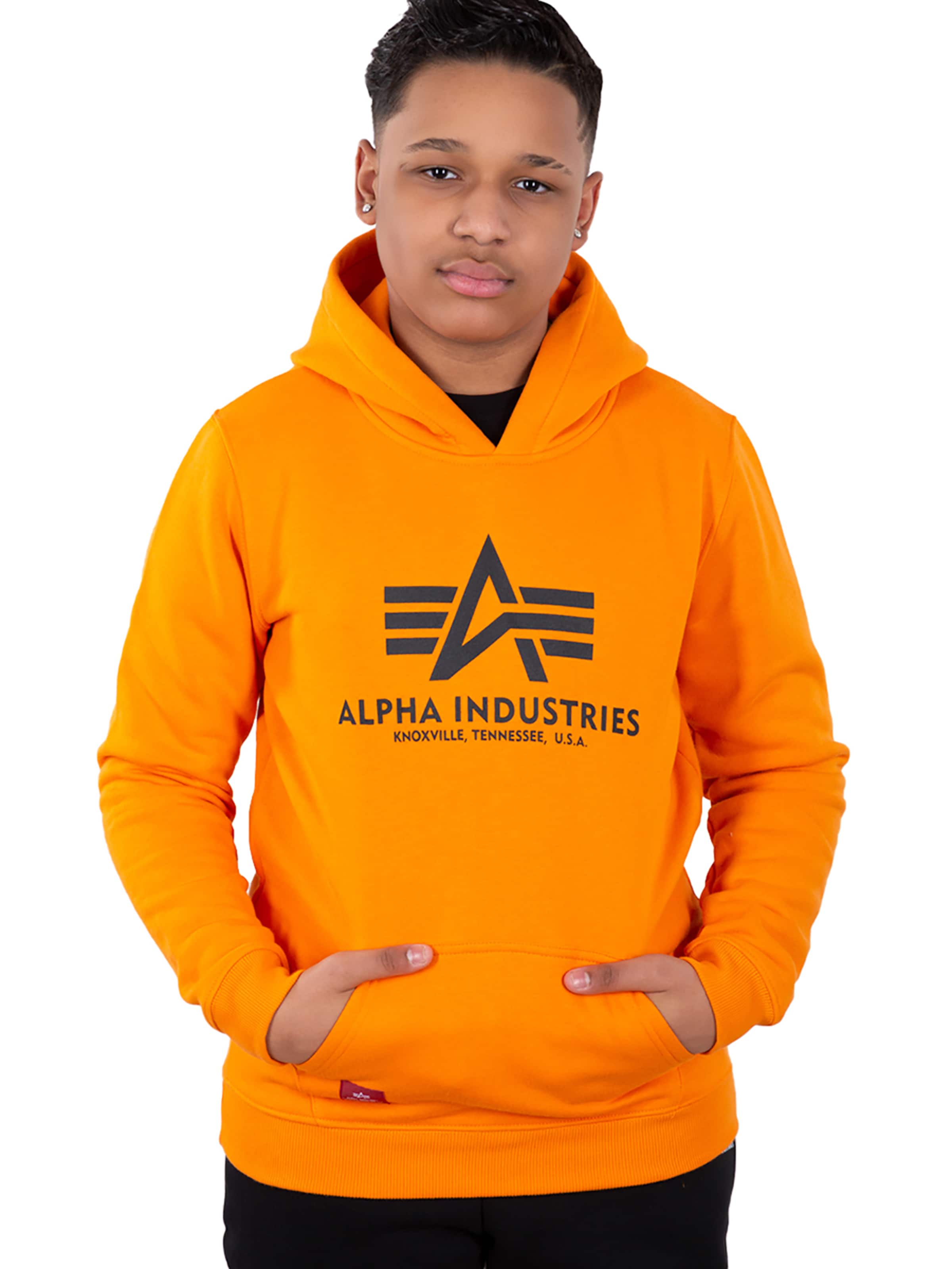 ALPHA INDUSTRIES Sweatshirt 'Basic' in Orange: front