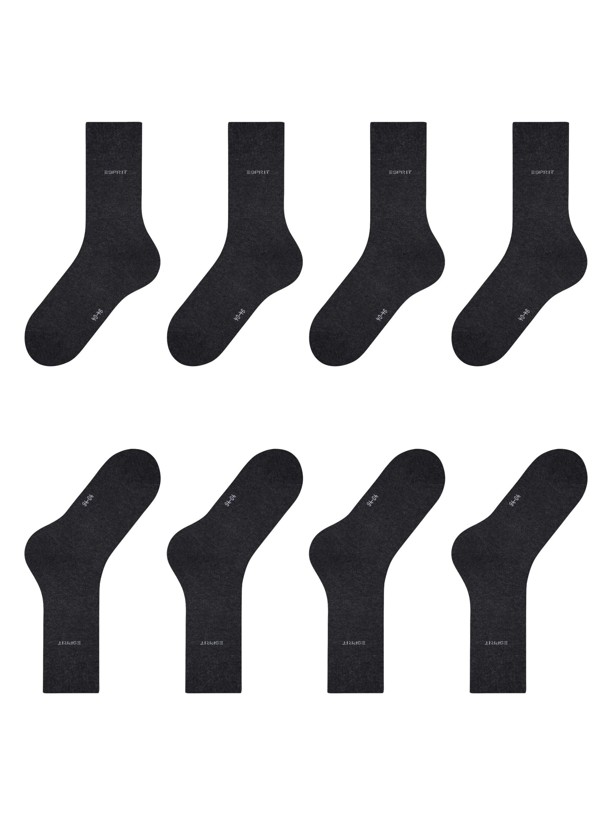 ESPRIT Socks 'Solid 4-Pack' in Grey