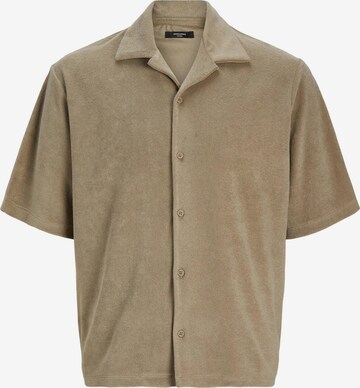 JACK & JONES Comfort fit Button Up Shirt in Brown: front