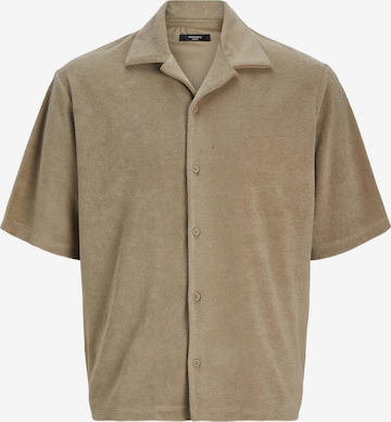 JACK & JONES Comfort fit Button Up Shirt in Brown: front