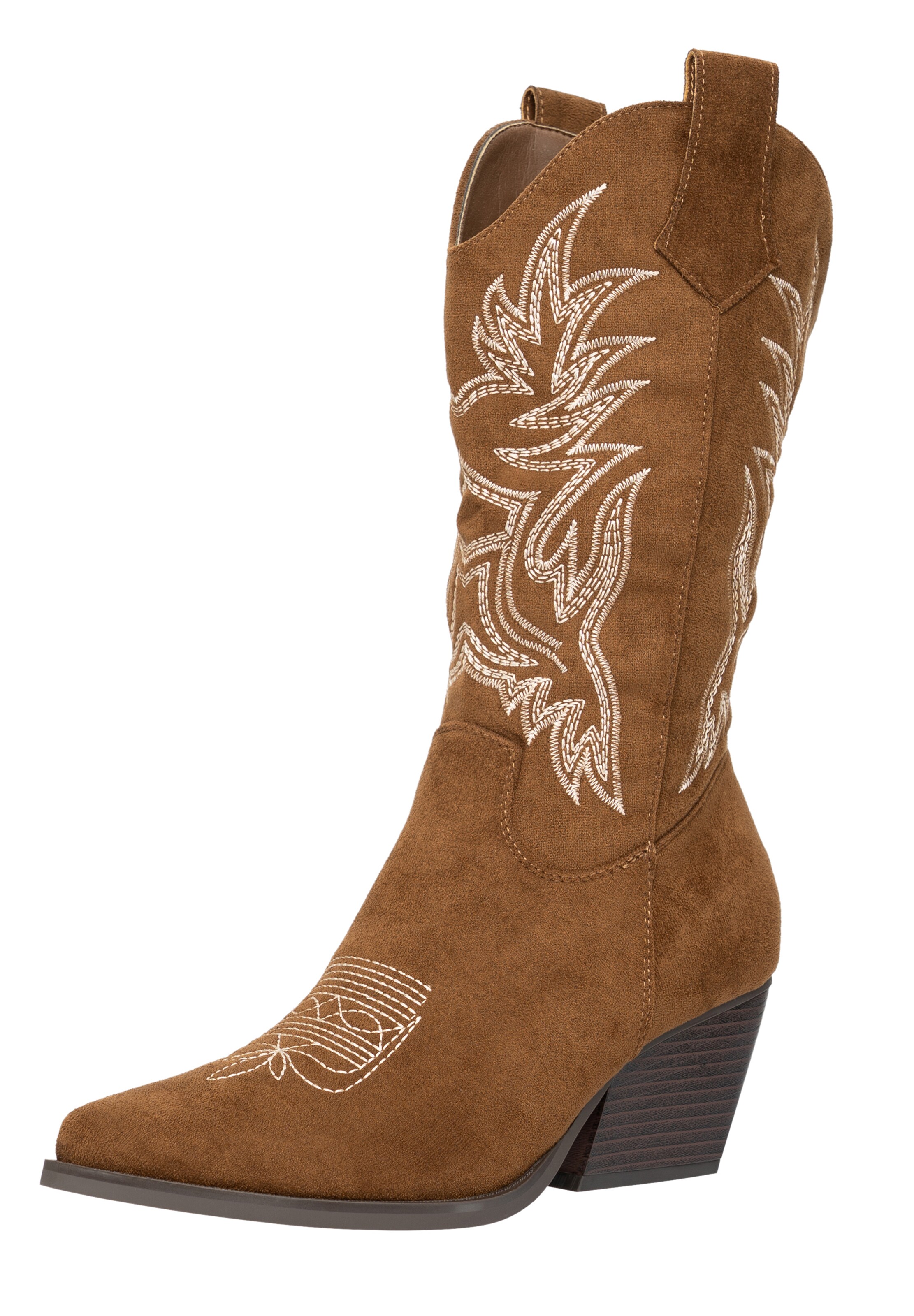 Salinyang Cowboy Boots in Brown: front