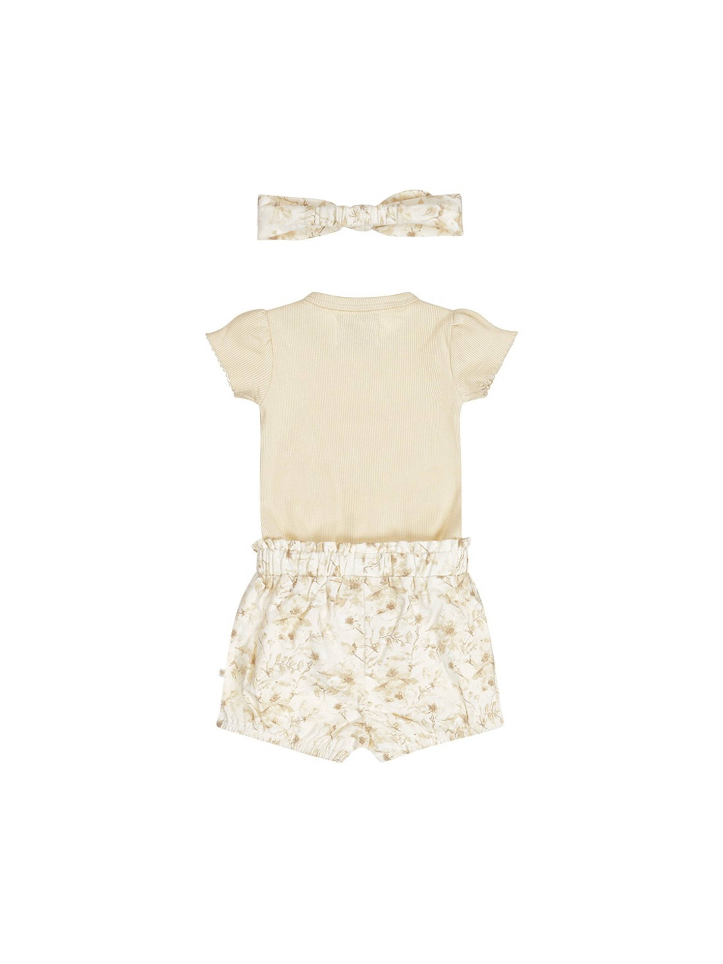 Set '3 pc set, Body ss, Shorts, Headband' Dirkje en blanc