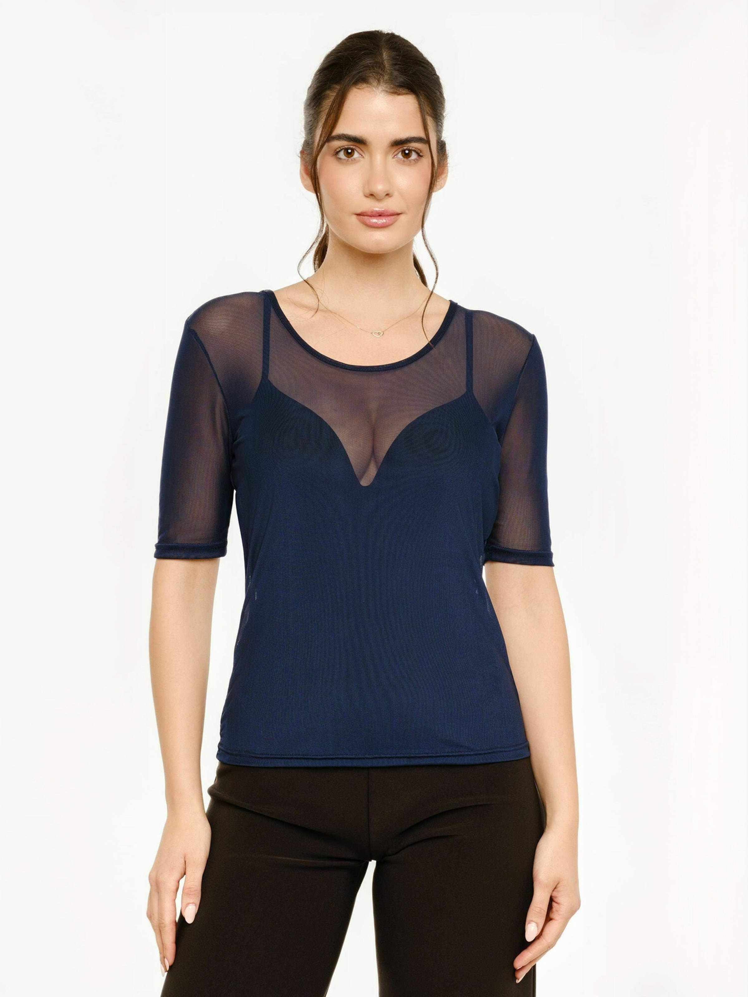 Haut ' MESH ' Liberte Essentiel en bleu : devant
