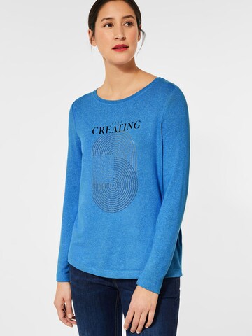 STREET ONE Shirt 'Cosy Artwork' in Blue: front