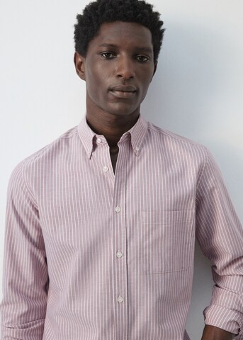 MANGO MAN Regular Fit Hemd 'Oxlir' in Pink