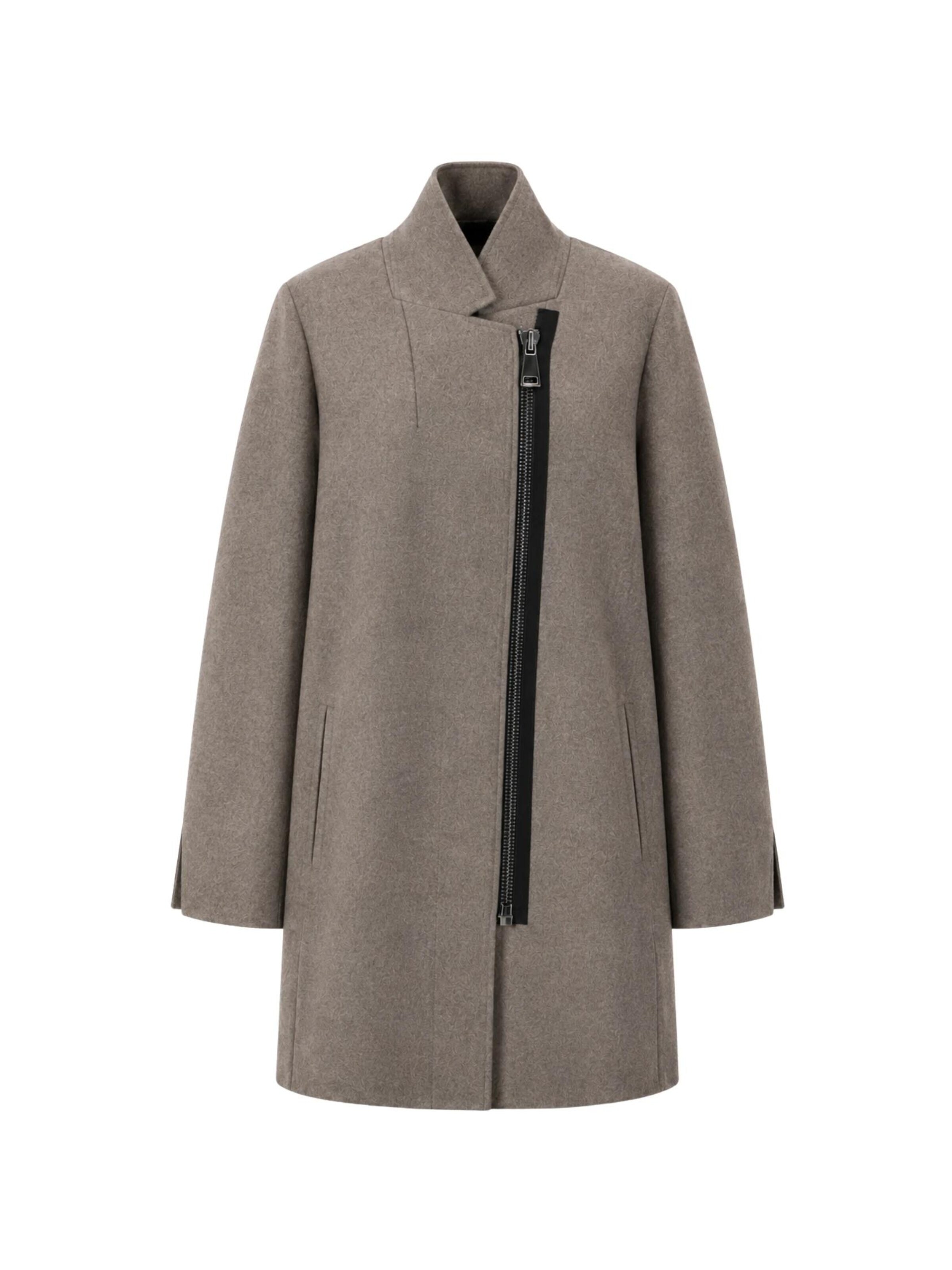 Manteau outdoor 'AMBER Coat' Christine on the clouds en gris : devant