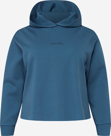 Sweat-shirt Calvin Klein Curve en bleu : devant