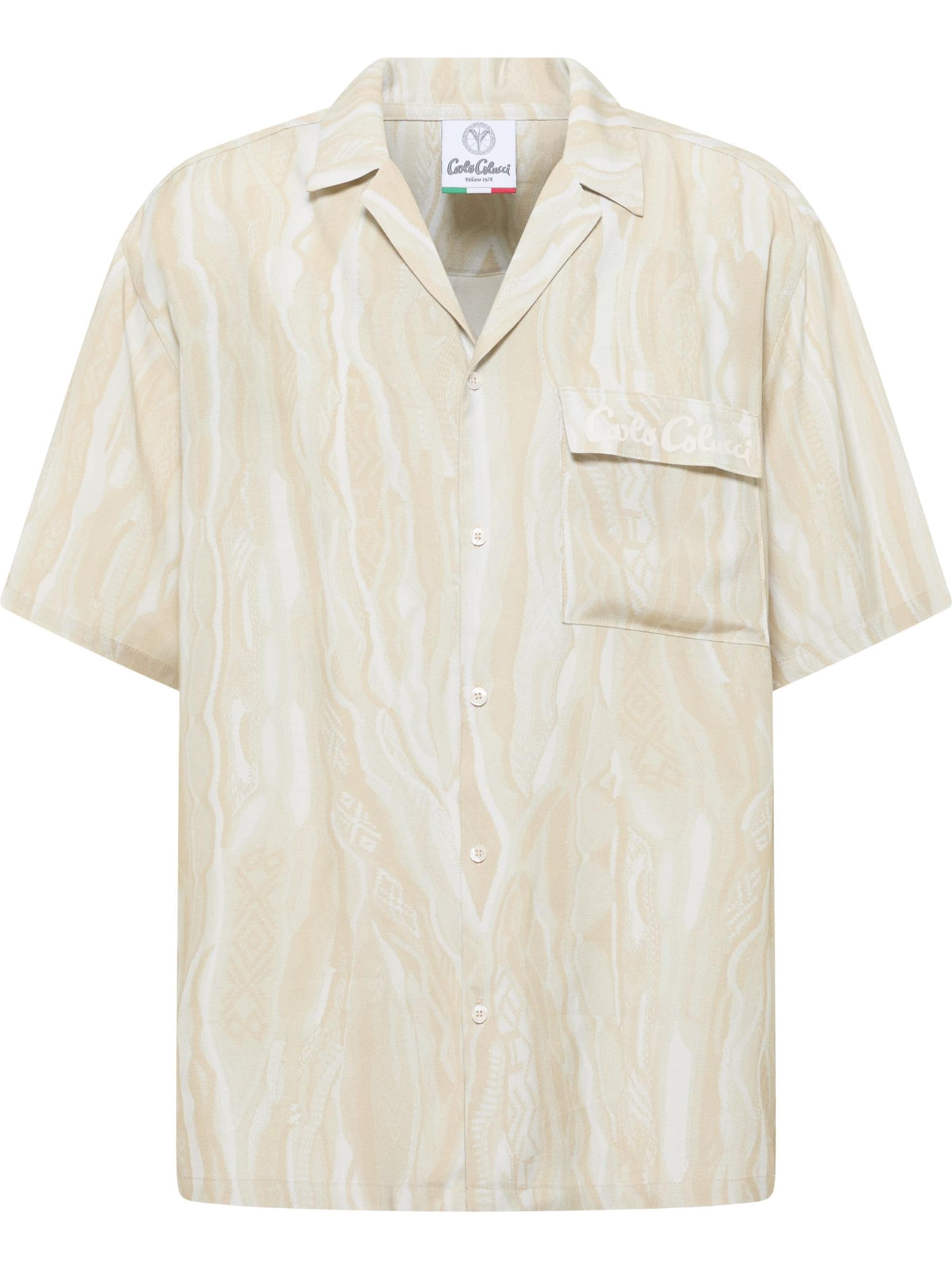 Coupe regular Chemise ' Federa ' Carlo Colucci en beige : devant