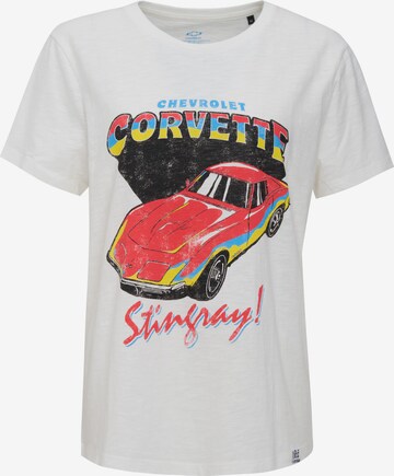 Recovered Shirt 'Corvette Stingray' in Beige: front