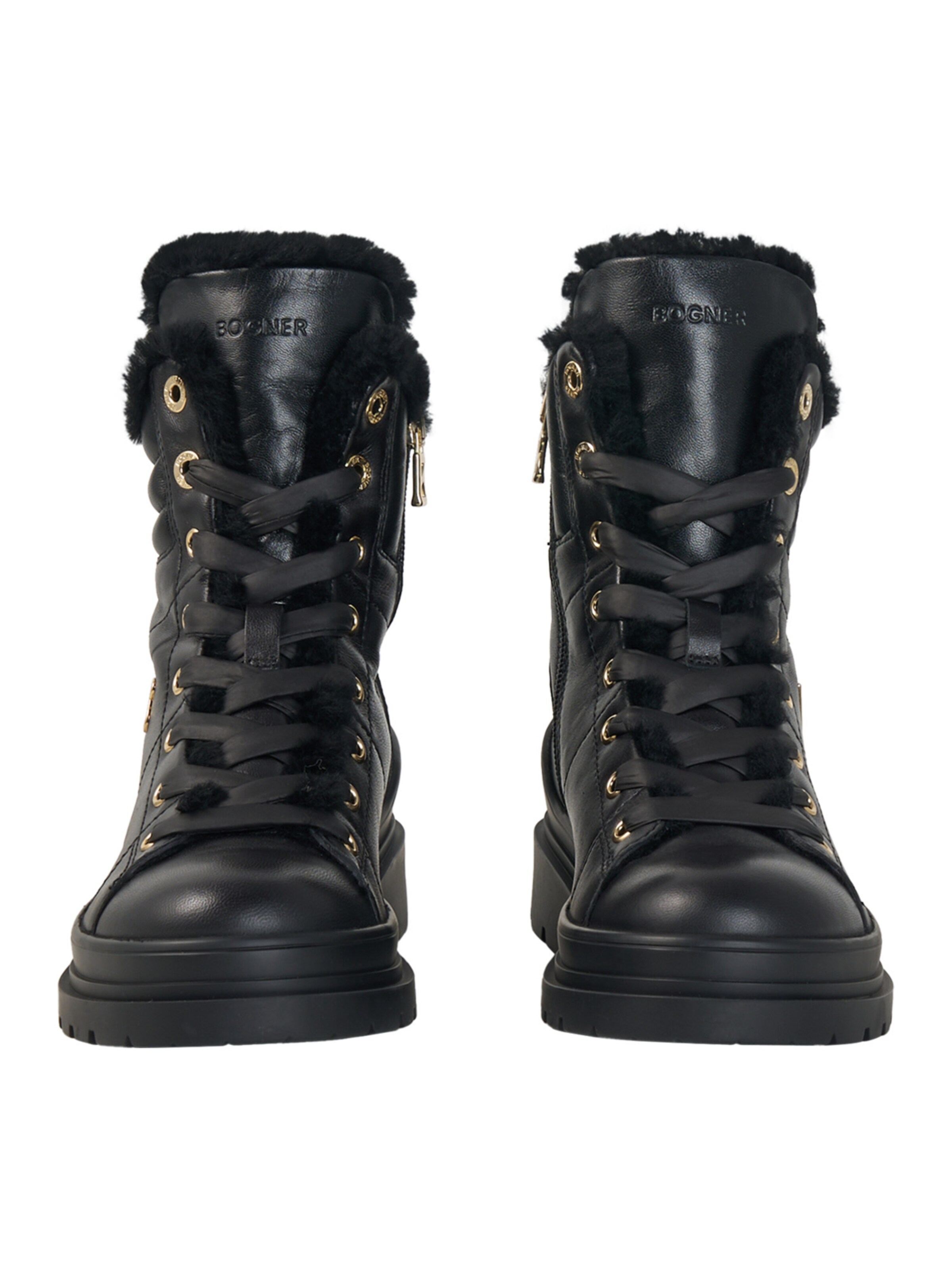 BOGNER Lace-Up Ankle Boots in Black