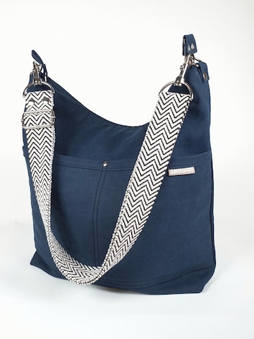 SANUMI Umhängetasche 'Canvas Hobobag' in Blau: Vorderseite
