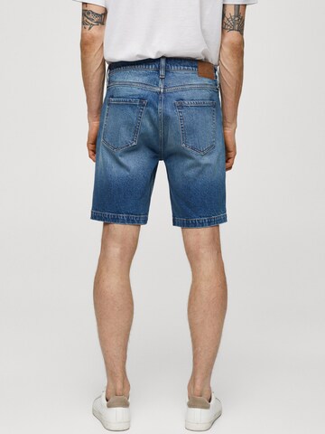 MANGO MAN Regular Shorts 'Bermuda' in Blau